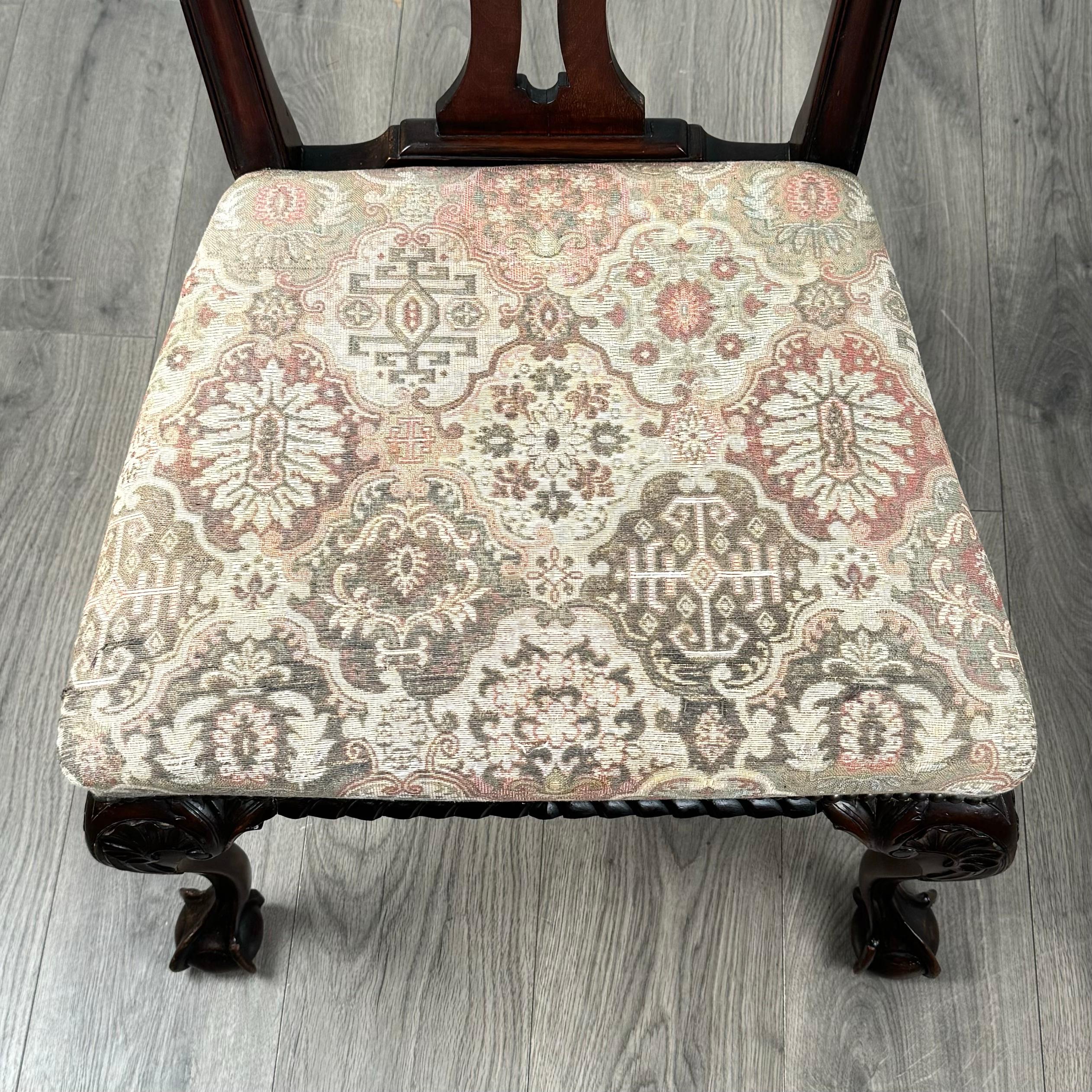 Antico set di 4 sedie da pranzo in stile Chippendale del XIX secolo ( REF AFS-3440 ) in vendita 2