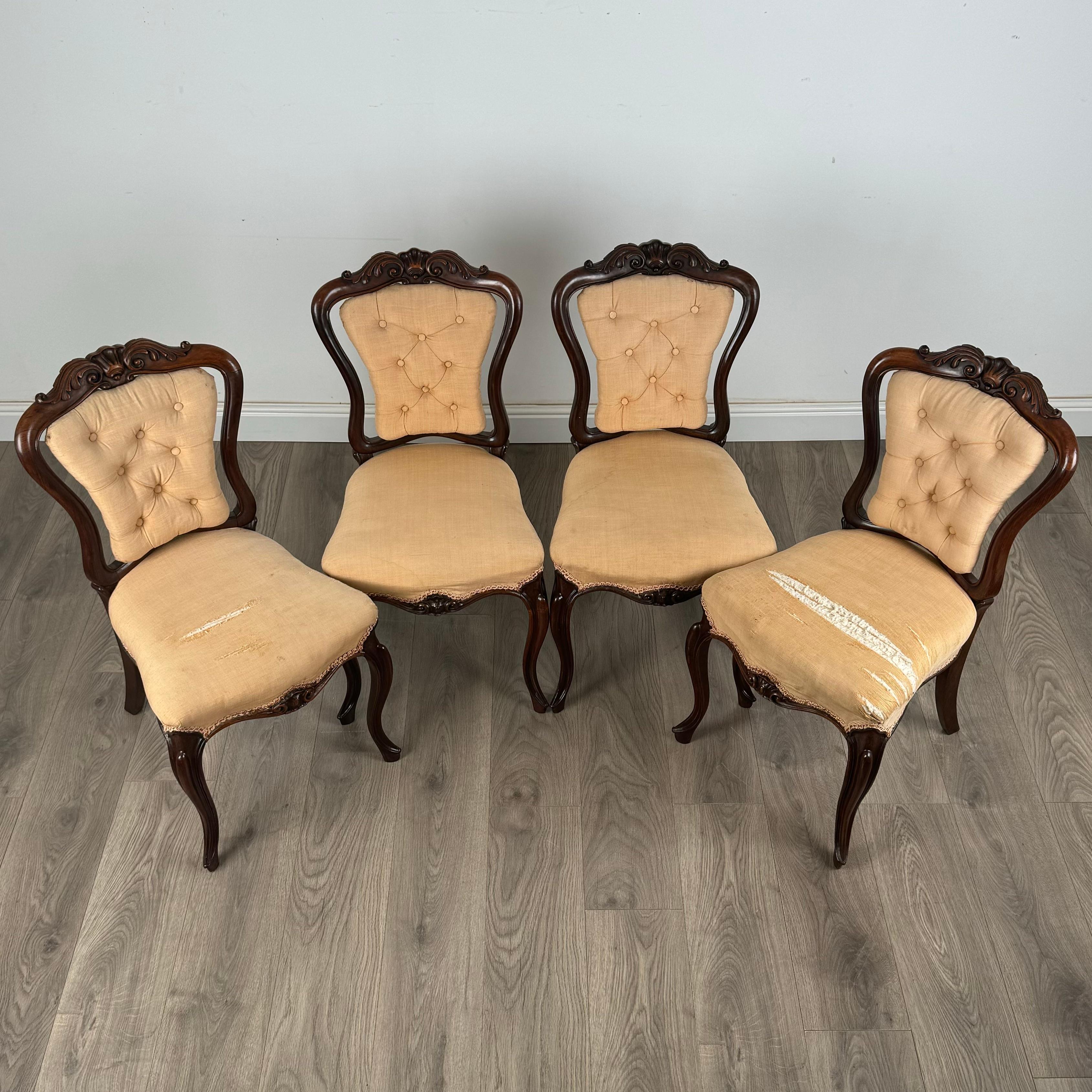 Ensemble de 4 chaises de salle à manger anciennes du 19ème siècle de la meilleure qualité ( REF AF-3460 ) Bon état - En vente à Ledbury, GB
