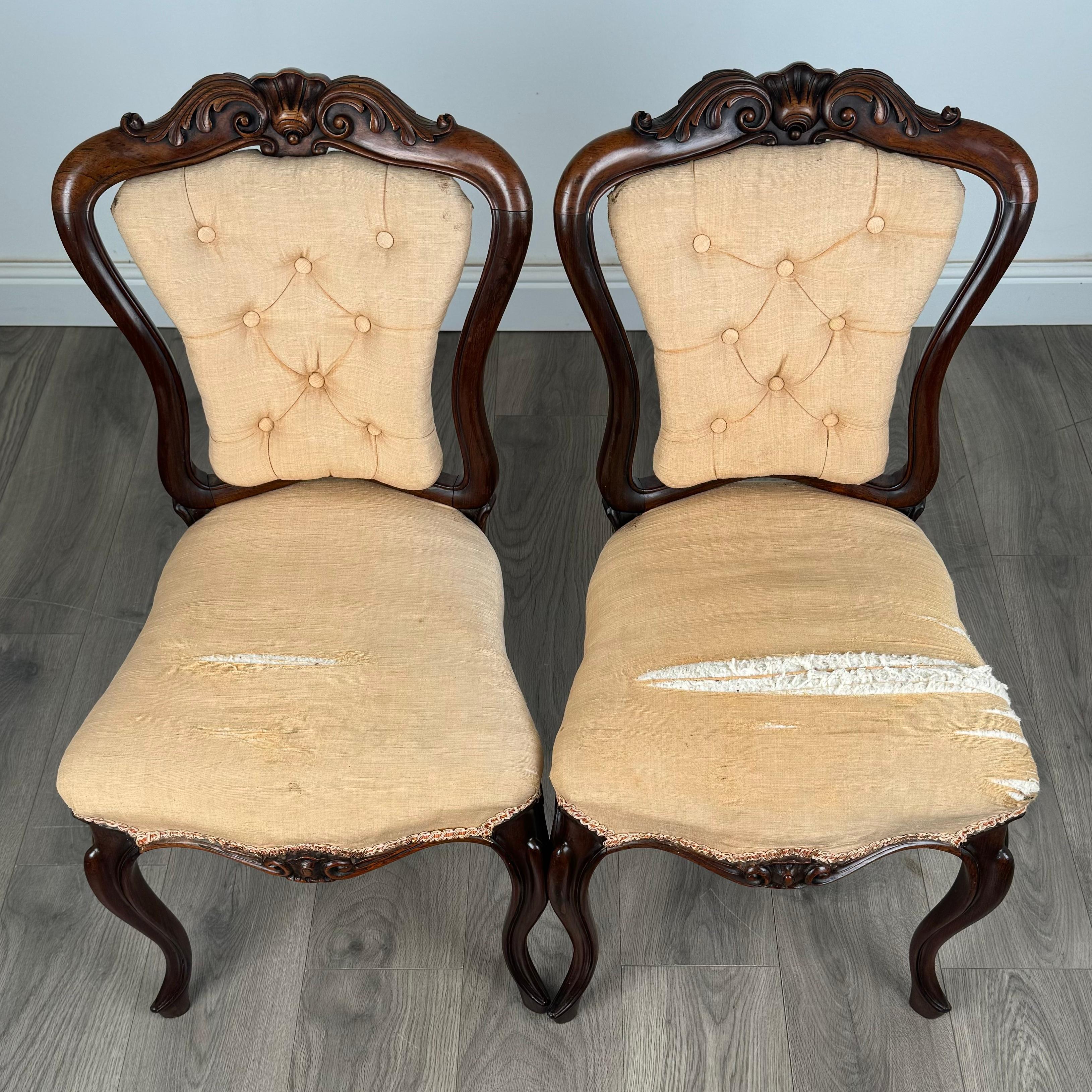 XIXe siècle Ensemble de 4 chaises de salle à manger anciennes du 19ème siècle de la meilleure qualité ( REF AF-3460 ) en vente