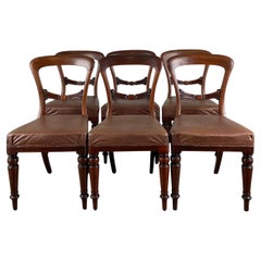 Antique 19th Century Set Of 6 Dining Chairs In Mahogany ( REF AF-3078 )