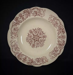 Ensemble de 6 assiettes profondes Longchamp Bella Pattern du 19ème siècle - 2Y376