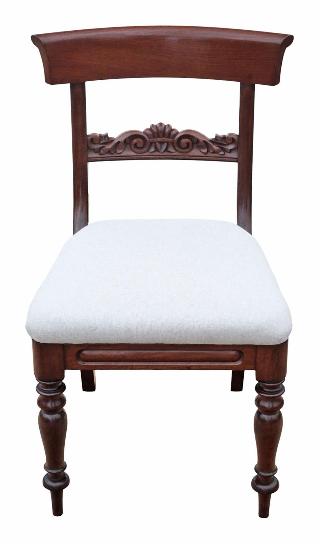 Antiguo Juego de 8 Sillas de Comedor con Respaldo de Caoba del Siglo XIX - Gran Calidad Victoriano temprano en venta