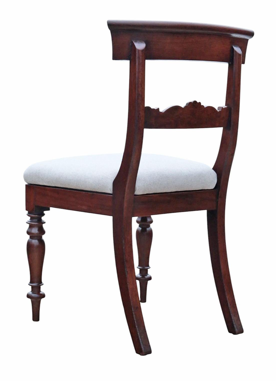 Antiguo Juego de 8 Sillas de Comedor con Respaldo de Caoba del Siglo XIX - Gran Calidad en Bueno estado para la venta en Wisbech, Cambridgeshire