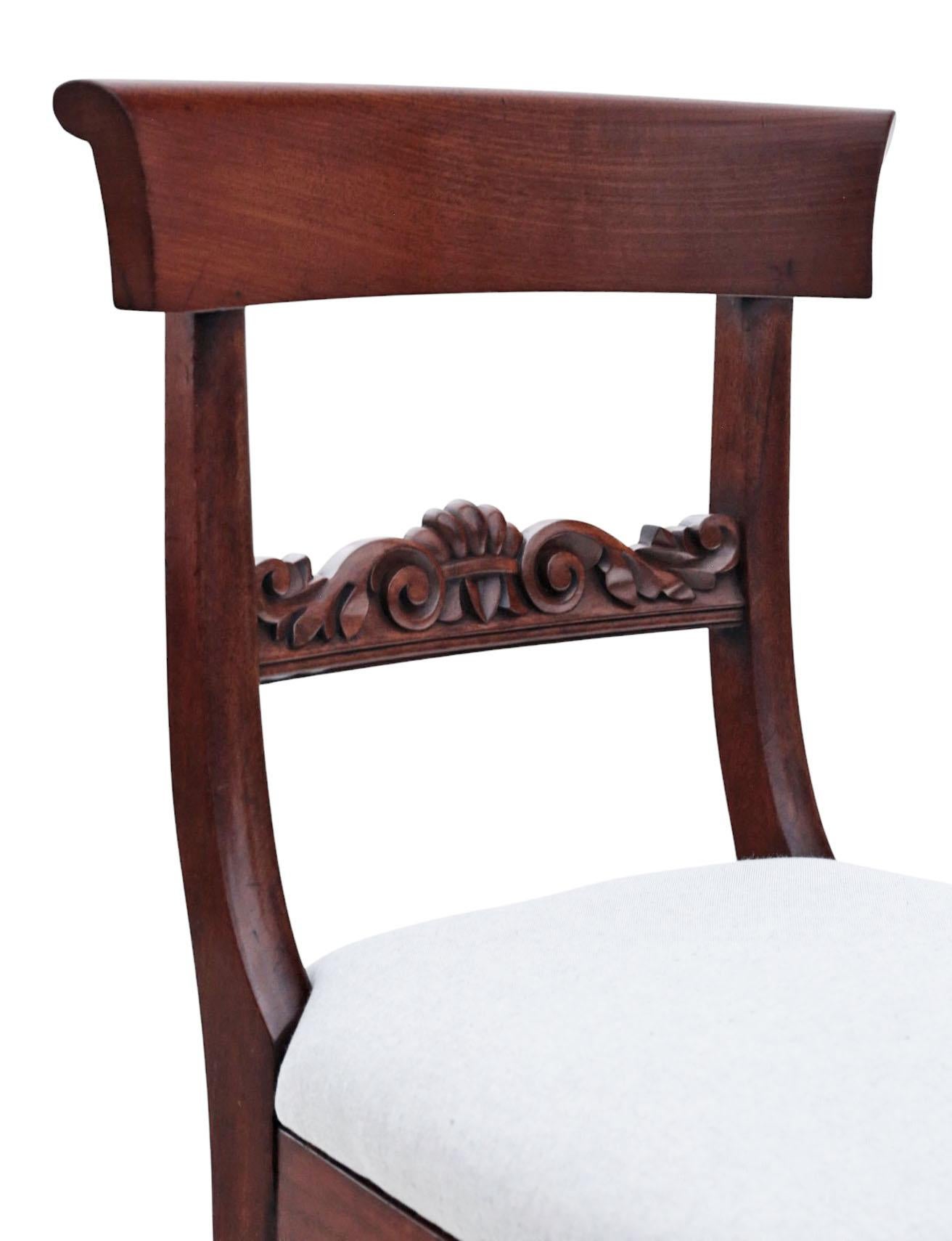 Antiguo Juego de 8 Sillas de Comedor con Respaldo de Caoba del Siglo XIX - Gran Calidad Mediados del siglo XIX en venta