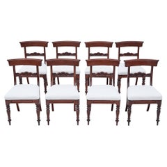 Antiguo Juego de 8 Sillas de Comedor con Respaldo de Caoba del Siglo XIX - Gran Calidad