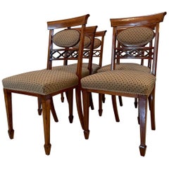 Antique 19th Century Set of Six Elegant Inlaid Mahogany Dining Chairs