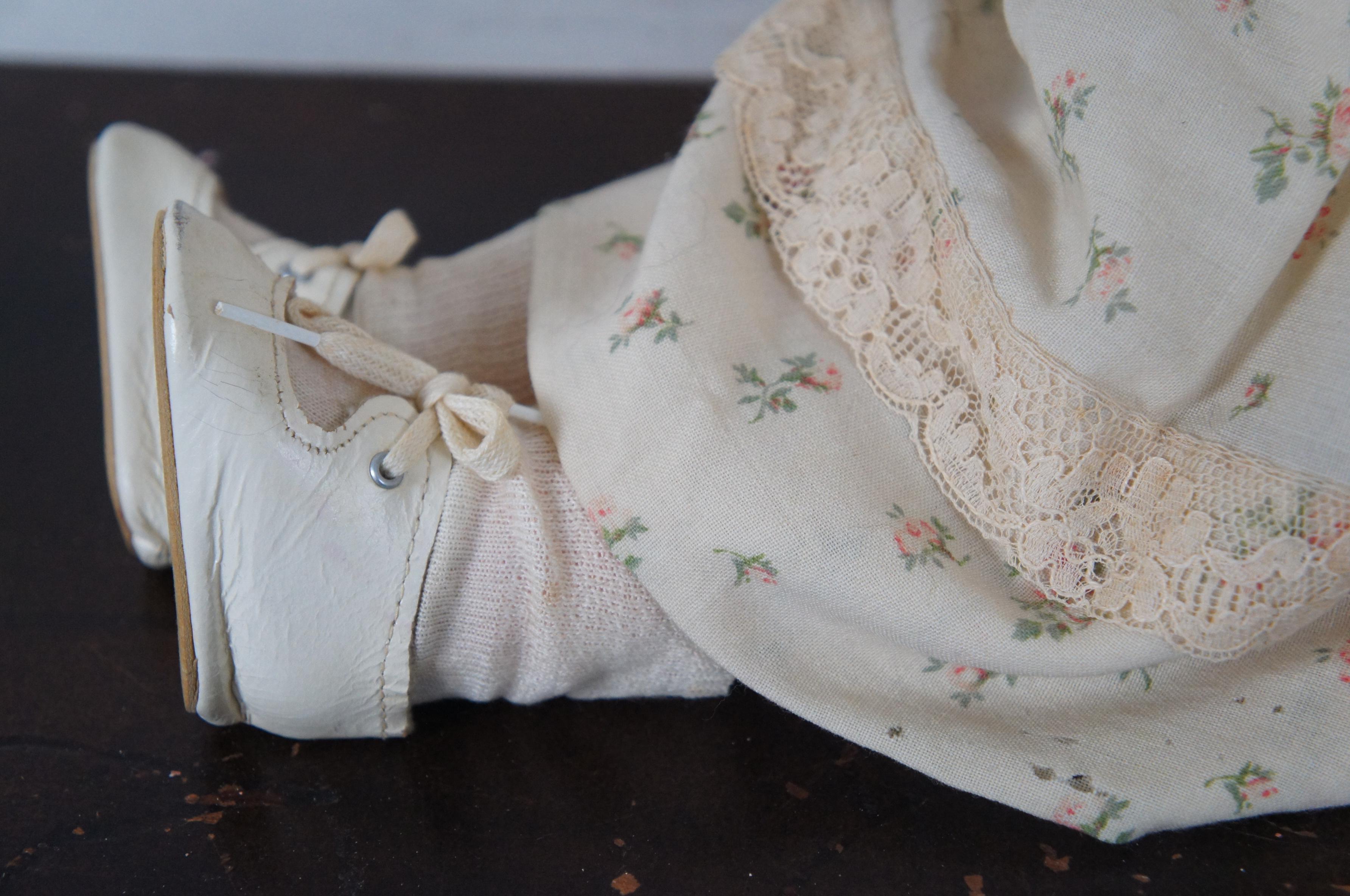 Antique 19th Century SFBJ 60 Paris 2 Bisque Sleepy Eye Jointed Baby Doll 4