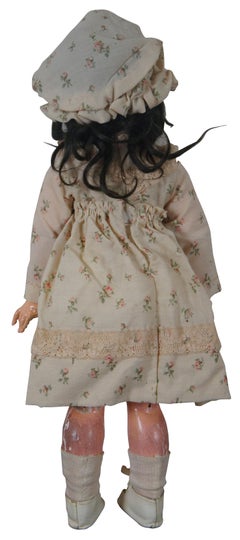 Antique 19th Century SFBJ 60 Paris 2 Bisque Sleepy Eye Jointed Baby Doll