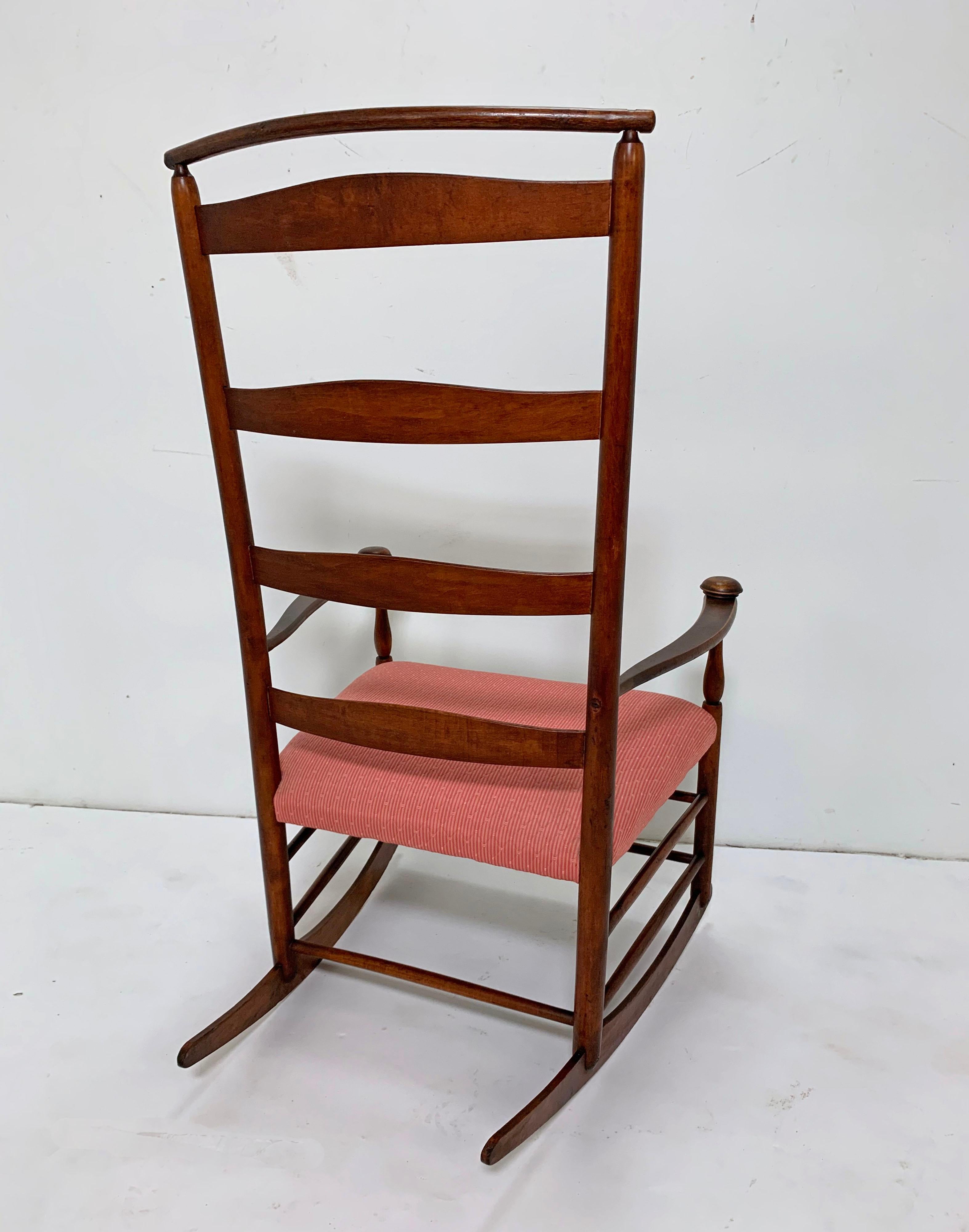 Upholstery Antique 19th Century Shaker No. 7 Rocking Chair with Shawl Bar