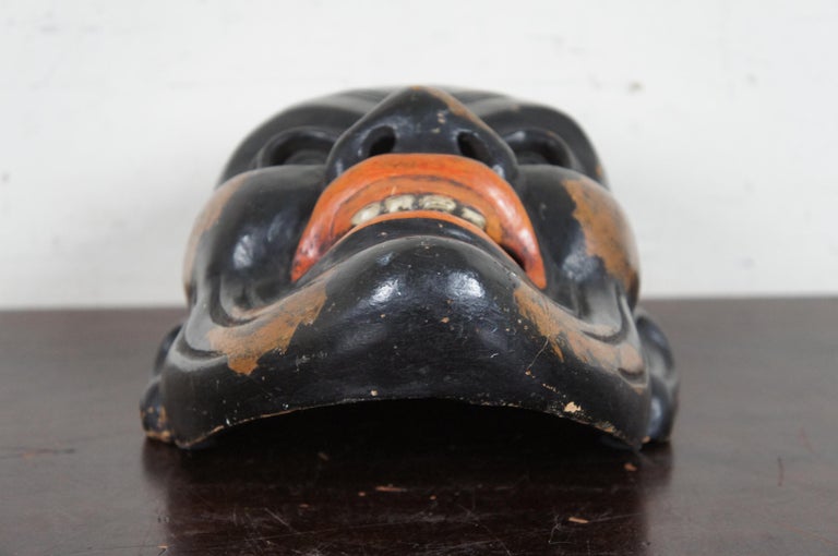 Antique 19th Century Signed Japanese Shinto Laughing Man Noh Theater ...