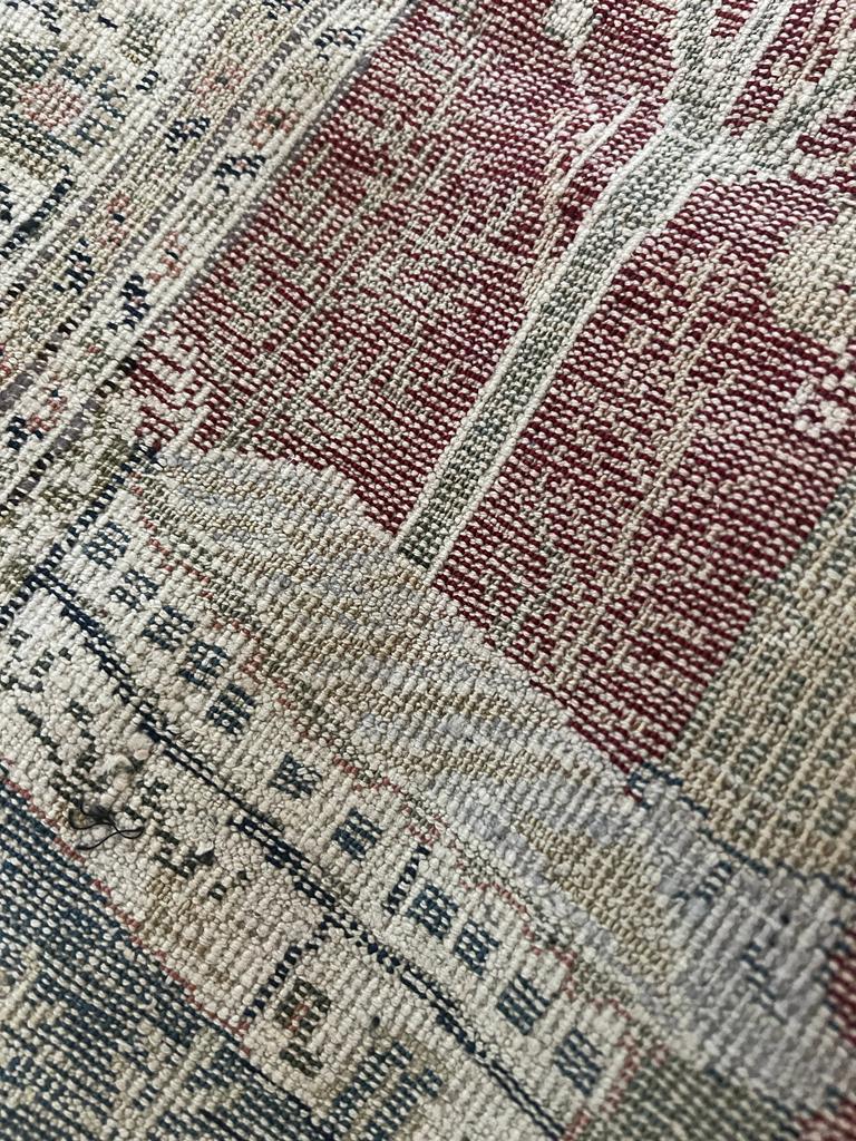 This is a beautiful antique Kayseri Rug with Italian Lions, Cyprus trees and monasteries . Really unique piece and a great collector item. The colours are wonderful and inviting , this Rug can be a great addition to any room and design.