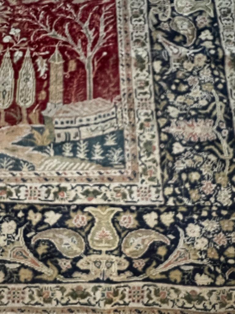 Antique 19th Century Silk Turkish Kayseri Rug In Good Condition For Sale In Doha, QA