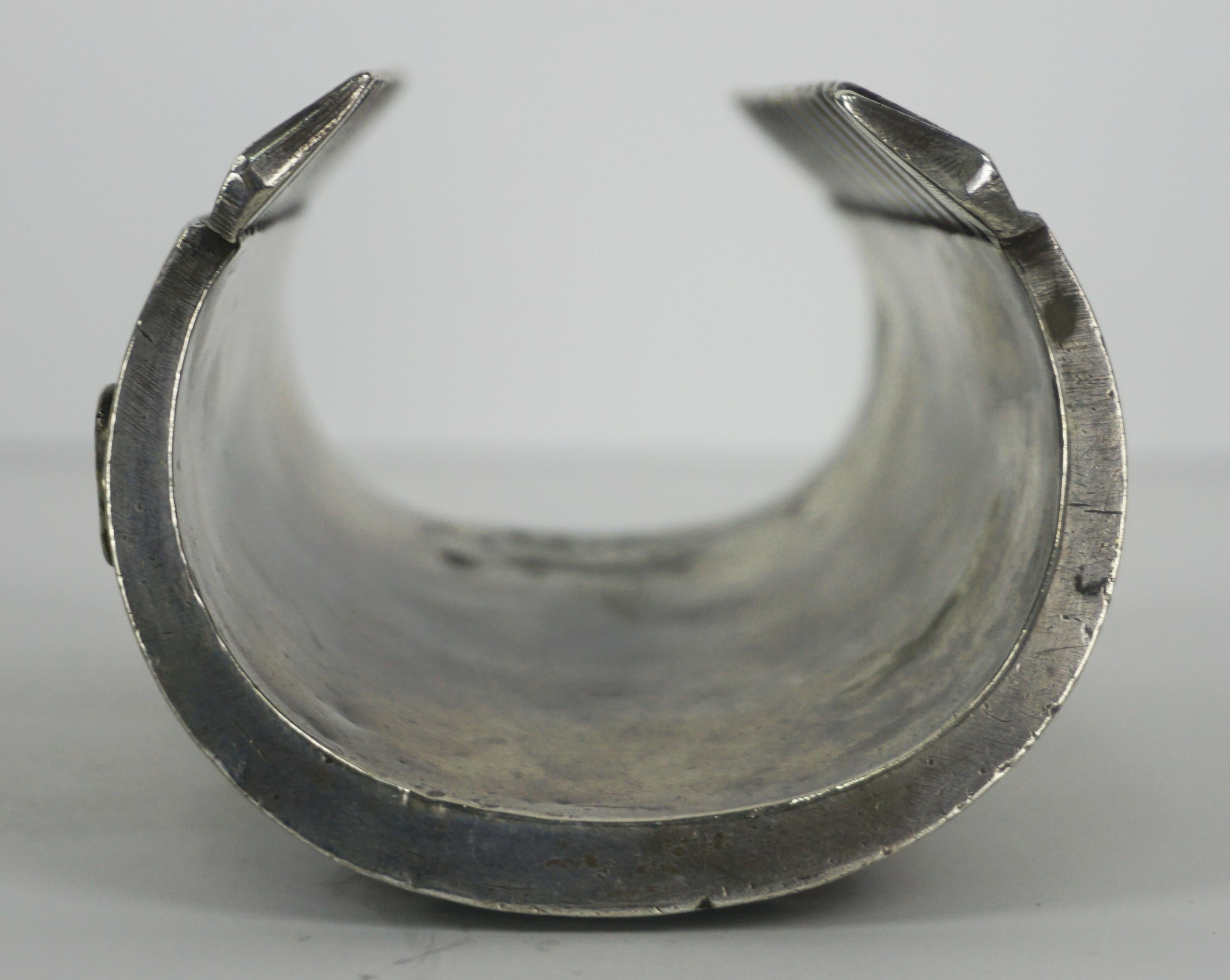 Hand-Crafted Antique 19th Century Silver Tekke Turkmen Carnelian Cuff Bracelet For Sale