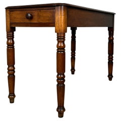 Table d'appoint ancienne du 19ème siècle à un tiroir en acajou ( REF AF-3656 )