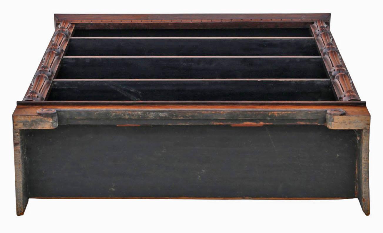 Antica libreria regolabile in legno dolce del XIX secolo con piano in marmo in vendita 2