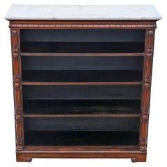 Antica libreria regolabile in legno dolce del XIX secolo con piano in marmo
