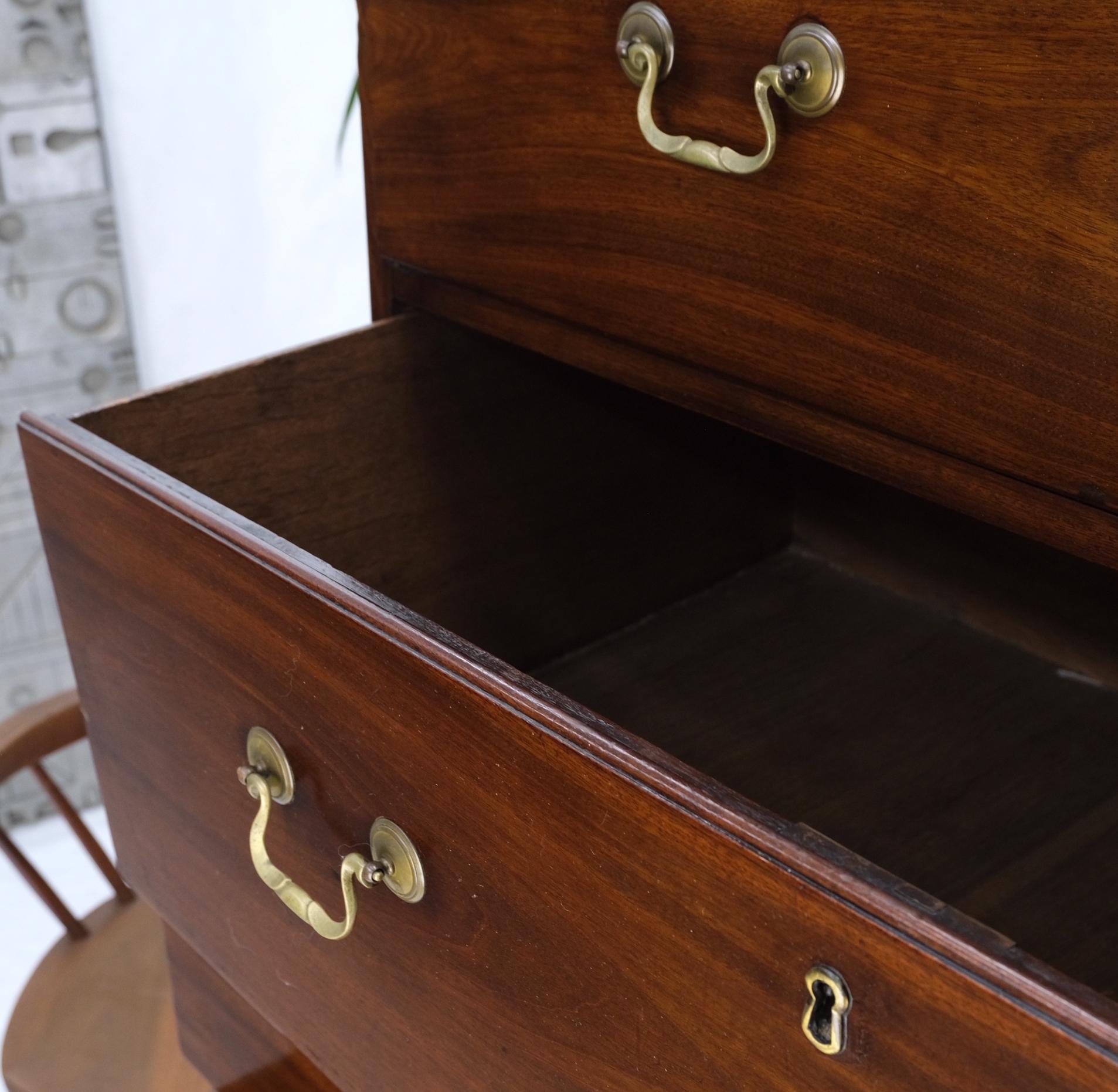 20th Century Antique 19th Century Solid Mahogany Chest on Chest Two Part Cabinet Tallboy Mint For Sale