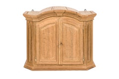 Antique 19th Century Solid Stripped Oak German Two-Door Hanging Cupboard