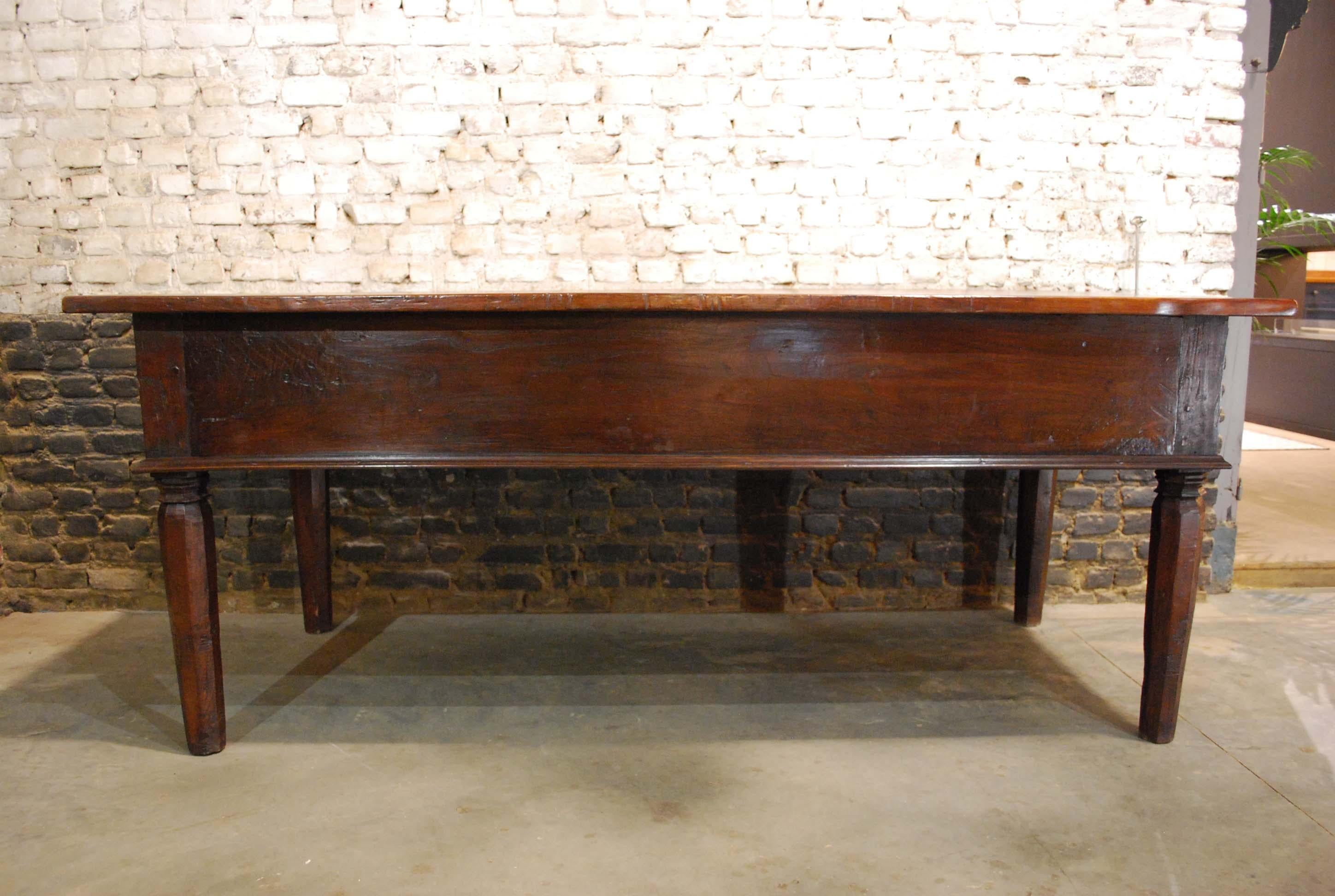 Antique 19th Century Spanish Chestnut Console or Serving Table 6