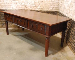 Antique 19th Century Spanish Chestnut Console or Serving Table