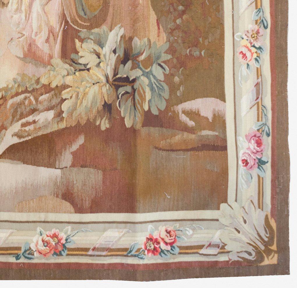 Français Tapisserie carrée d'Aubusson française du 19ème siècle avec amoureux en vente