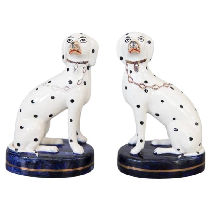 Antique 19th-Century Staffordshire Dalmatian Dogs Figurines, a Pair