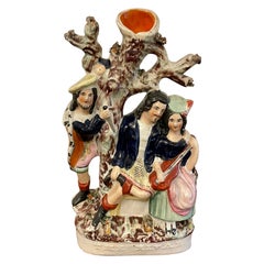 Antica figura a dorso piatto dello Staffordshire del XIX secolo
