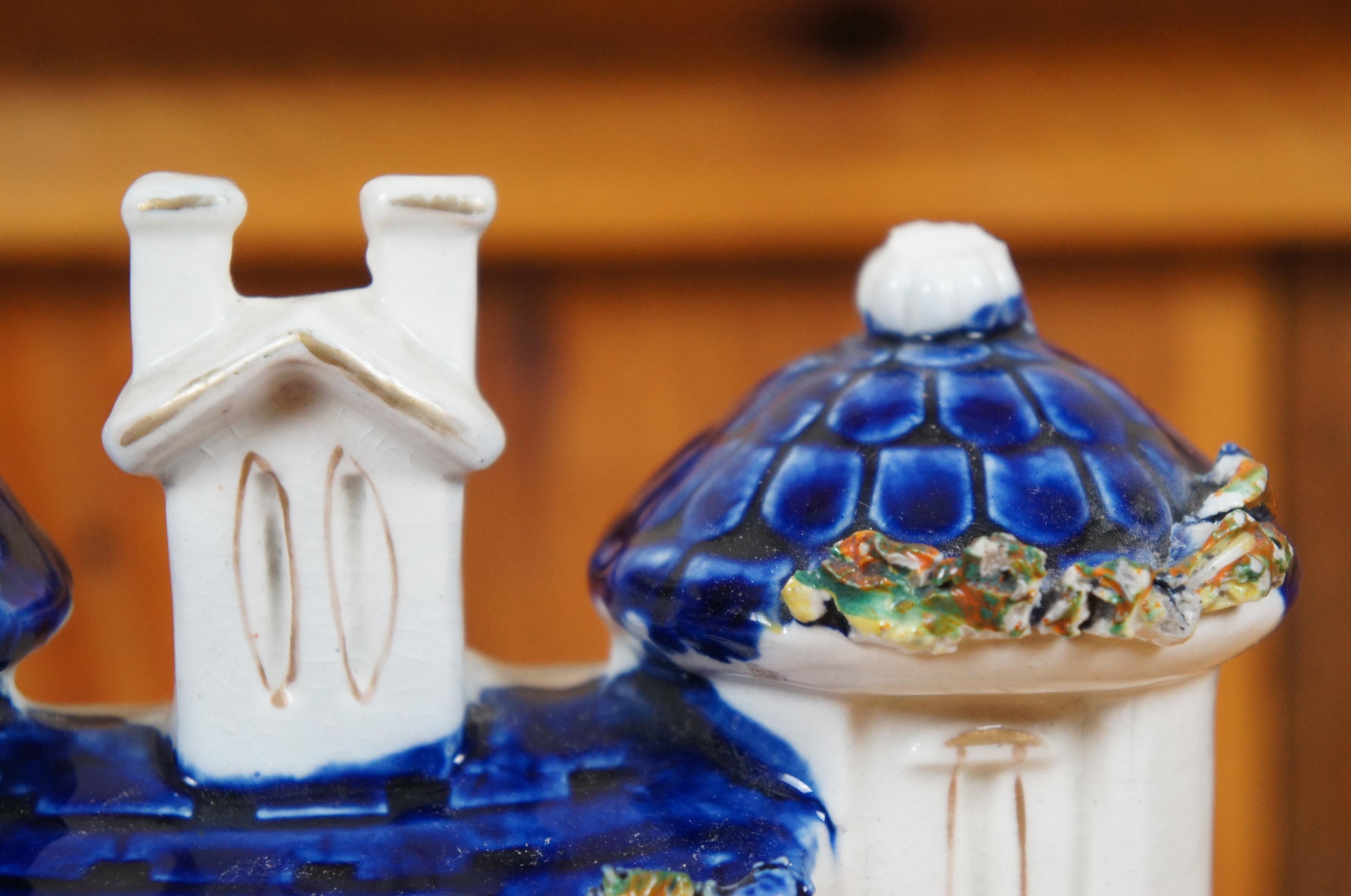 Antique 19th Century Staffordshire Porcelain Church Castle Manor House 7