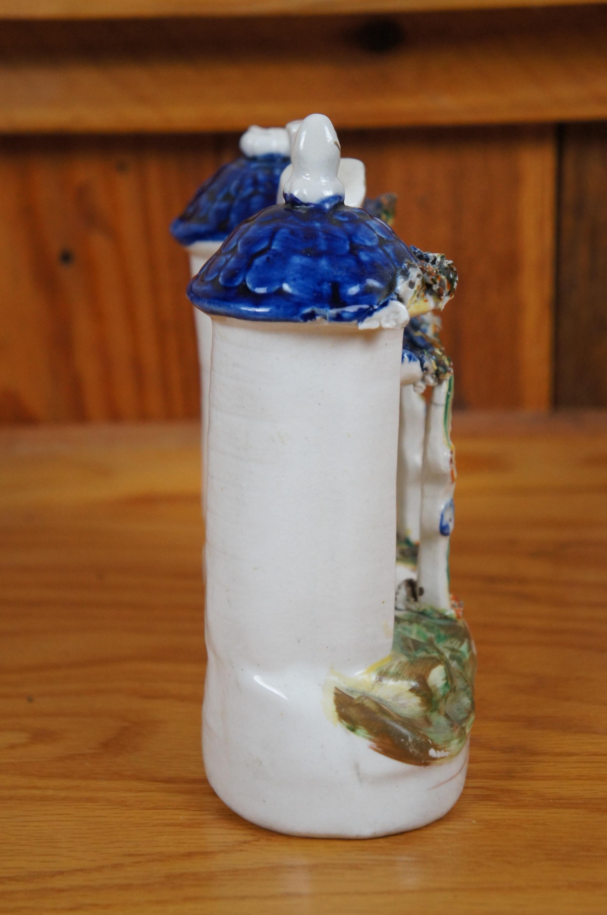 Antique 19th Century Staffordshire Porcelain Church Castle Manor House 7