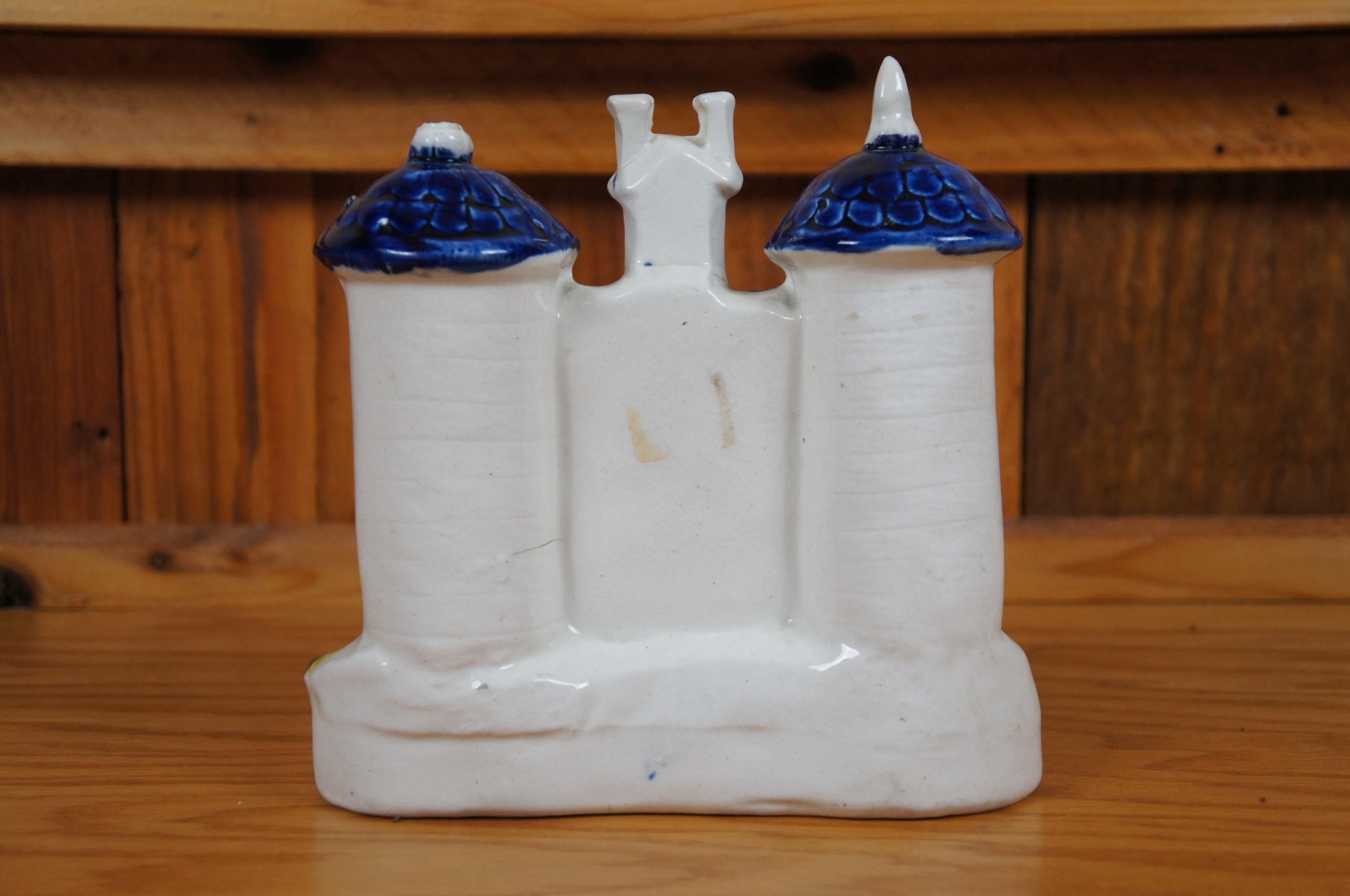 Antique 19th Century Staffordshire Porcelain Church Castle Manor House 7