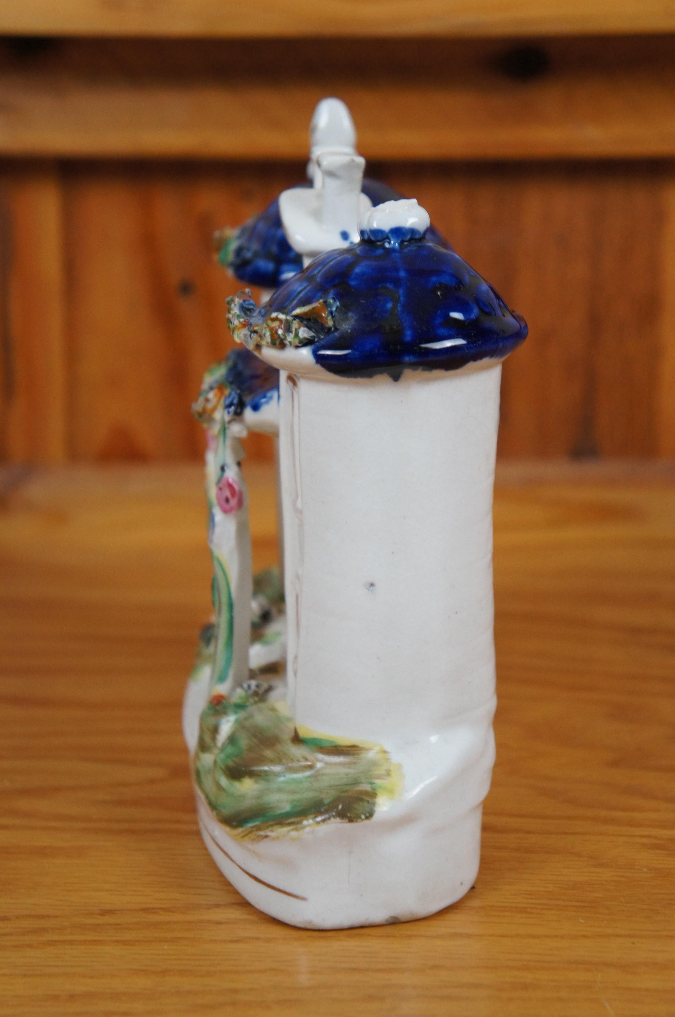 Antique 19th Century Staffordshire Porcelain Church Castle Manor House 7