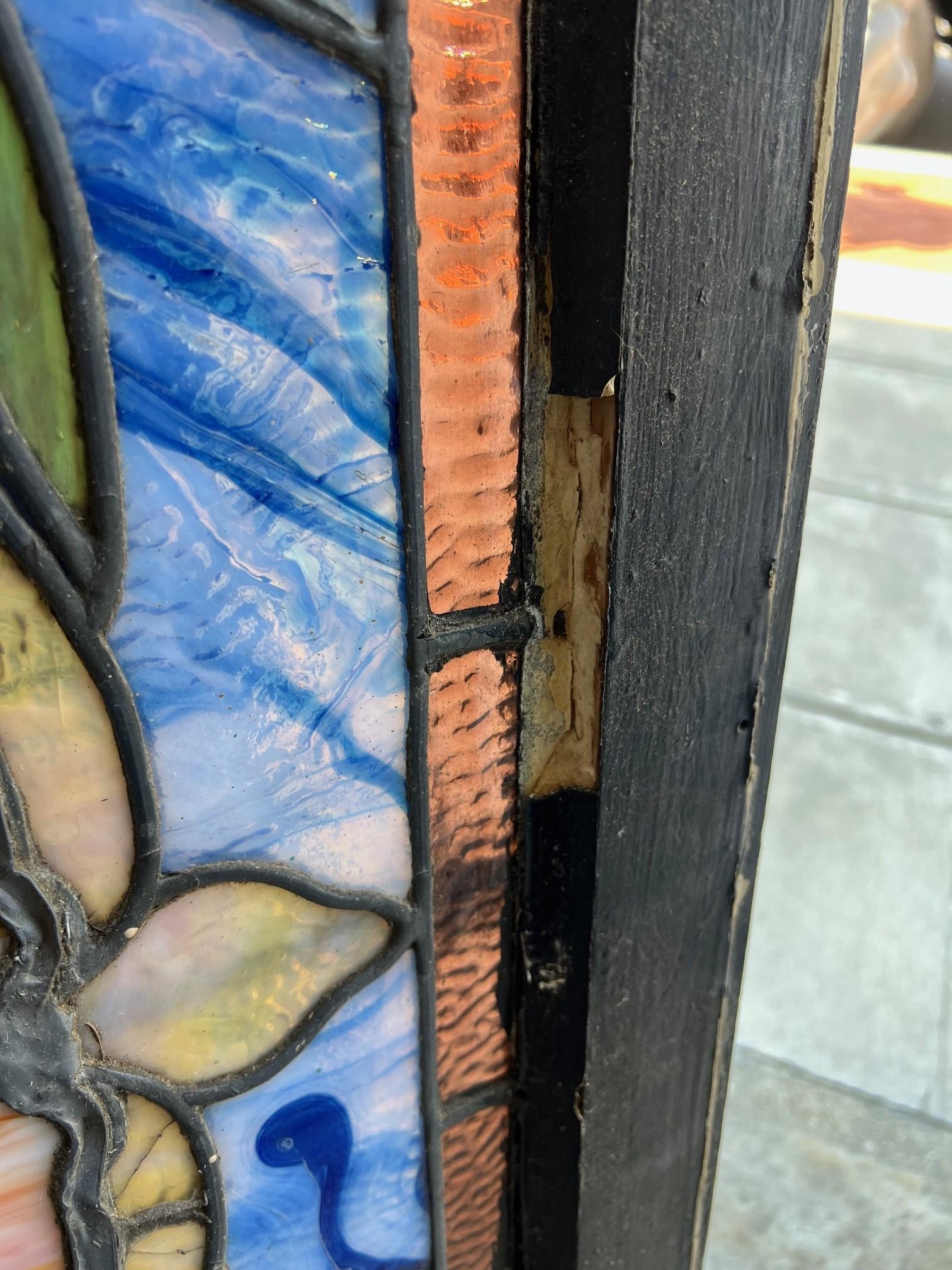 Antique 19th Century Stained Glass Transom Window For Sale 13