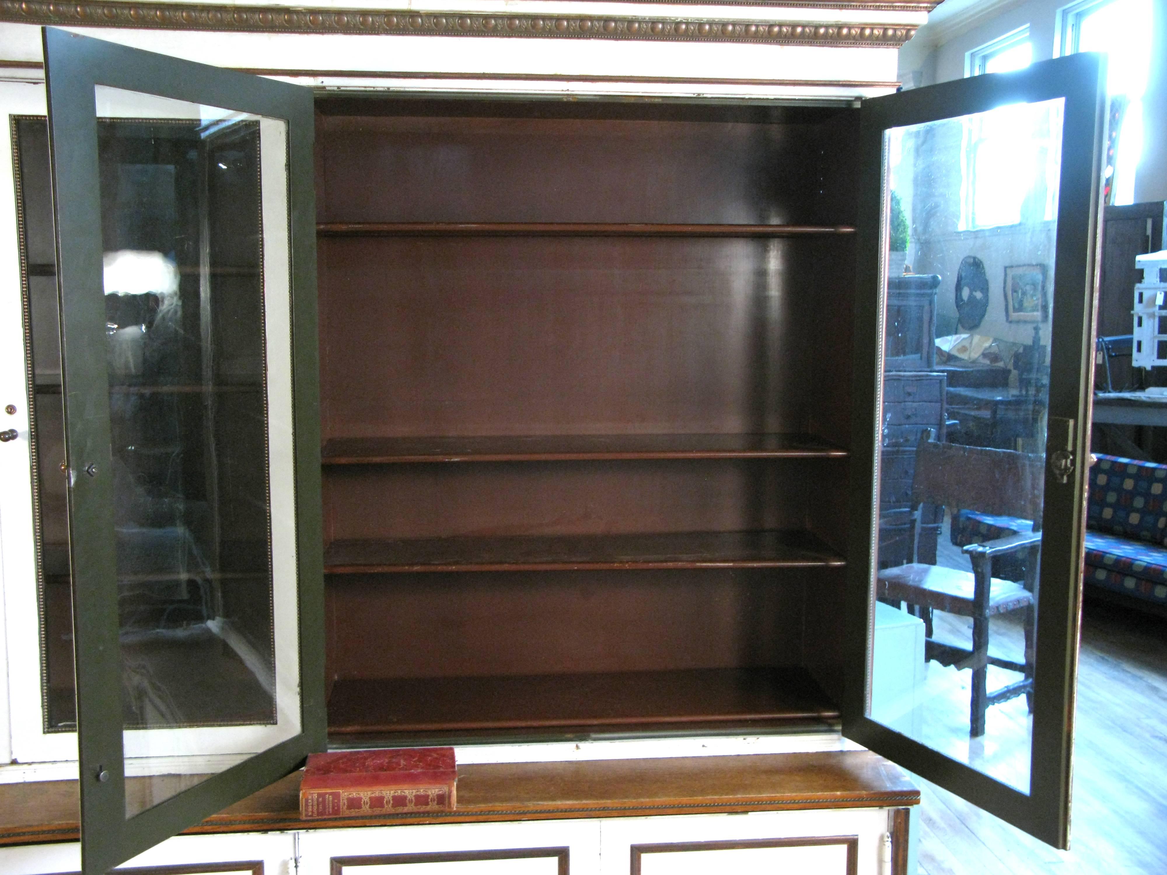 American Antique 19th Century Steel and Glass Bookcase Cabinet by Carnegie