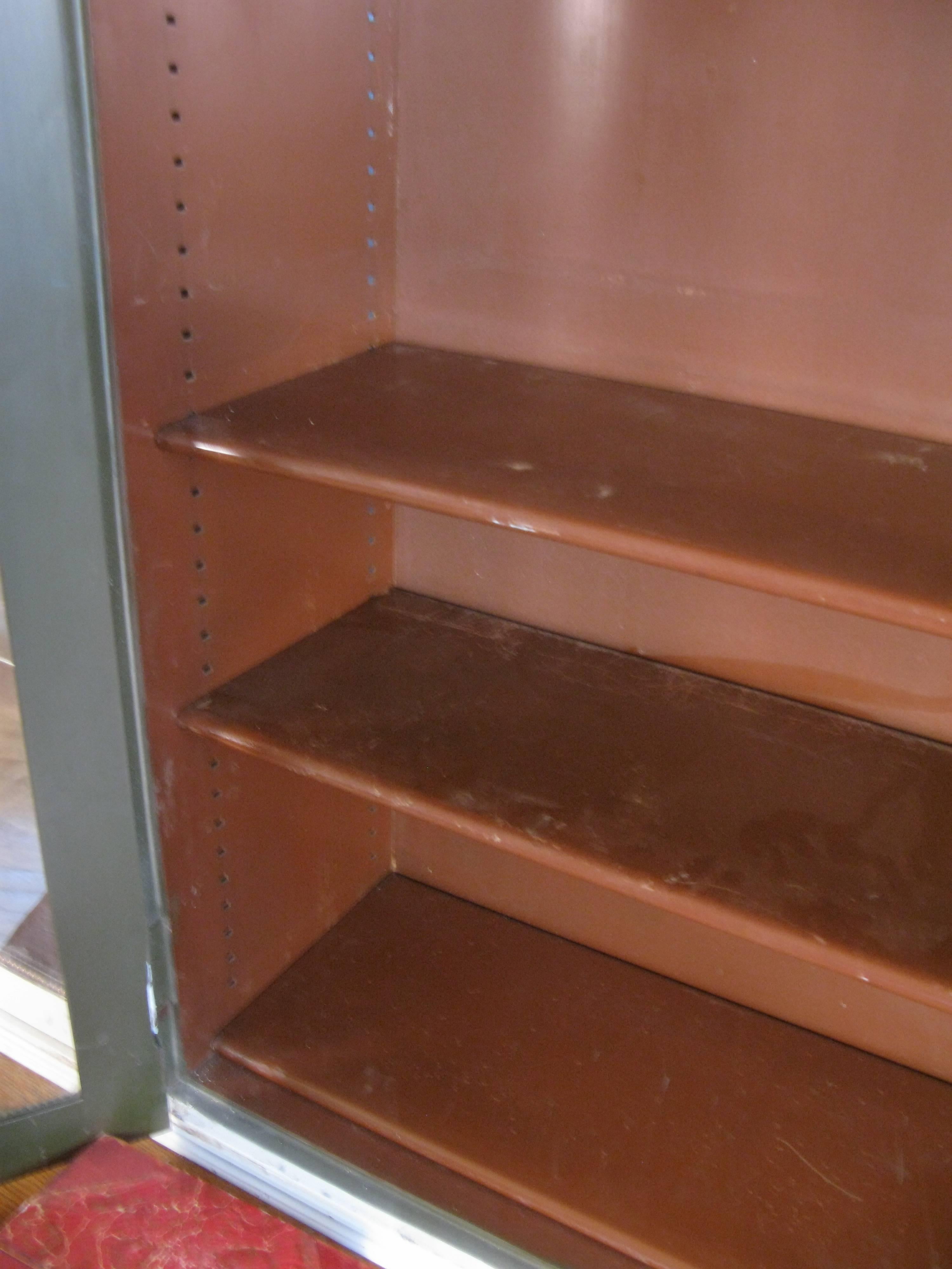 Antique 19th Century Steel and Glass Bookcase Cabinet by Carnegie 1