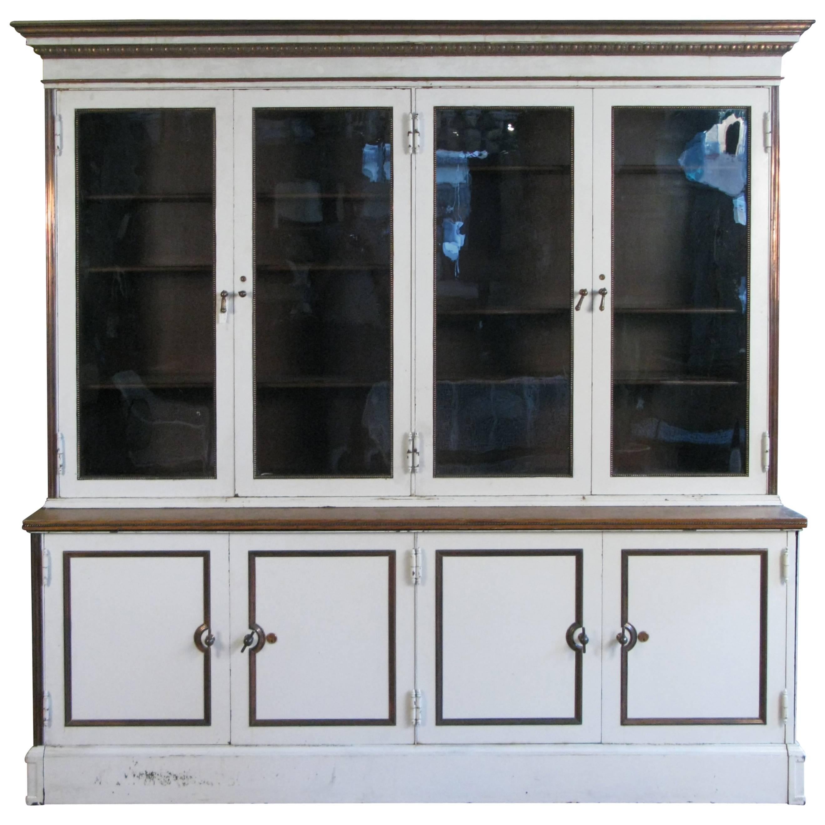 Antique 19th Century Steel and Glass Bookcase Cabinet by Carnegie