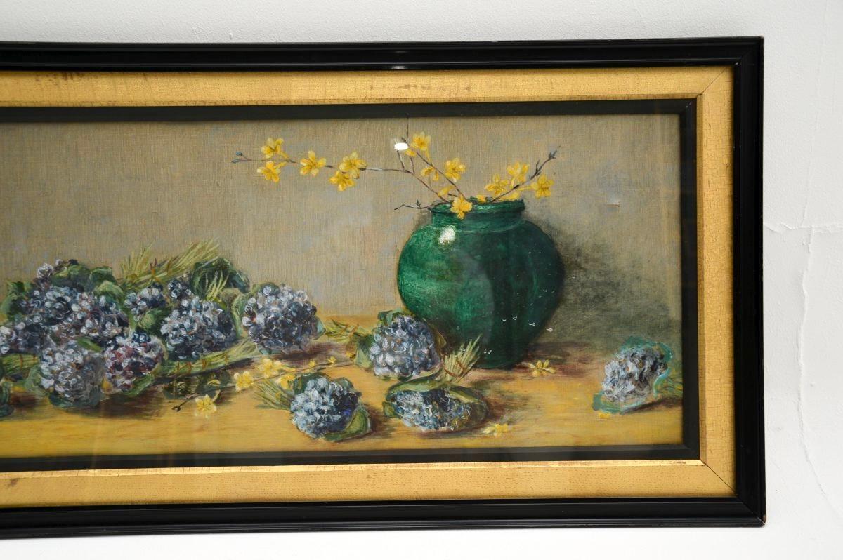Victorian Antique 19th Century Still Life Oil Painting For Sale