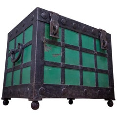 Antique 19th Century Strongbox, Key Included