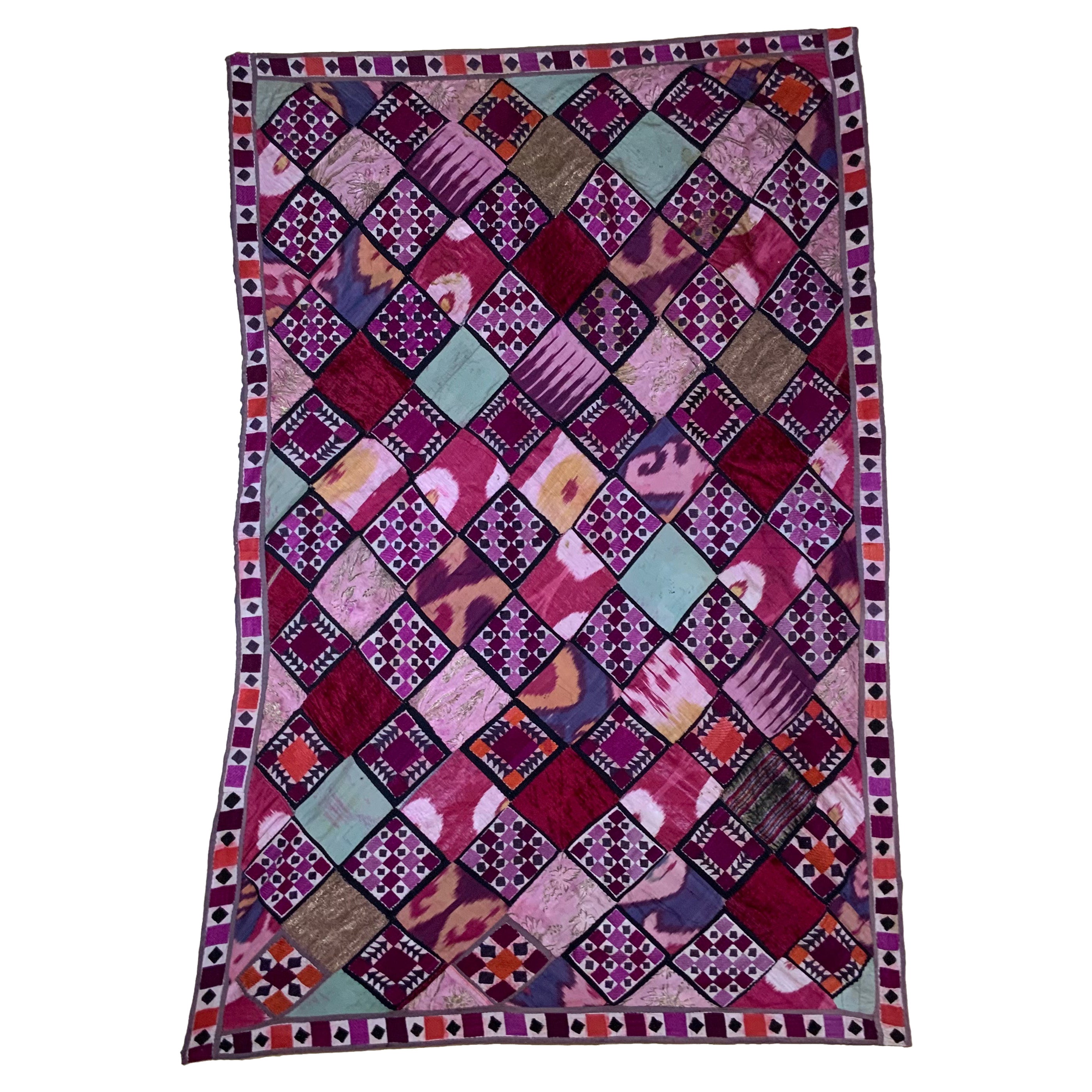 Antique 19th Century Suzani Panel Wall Hanging