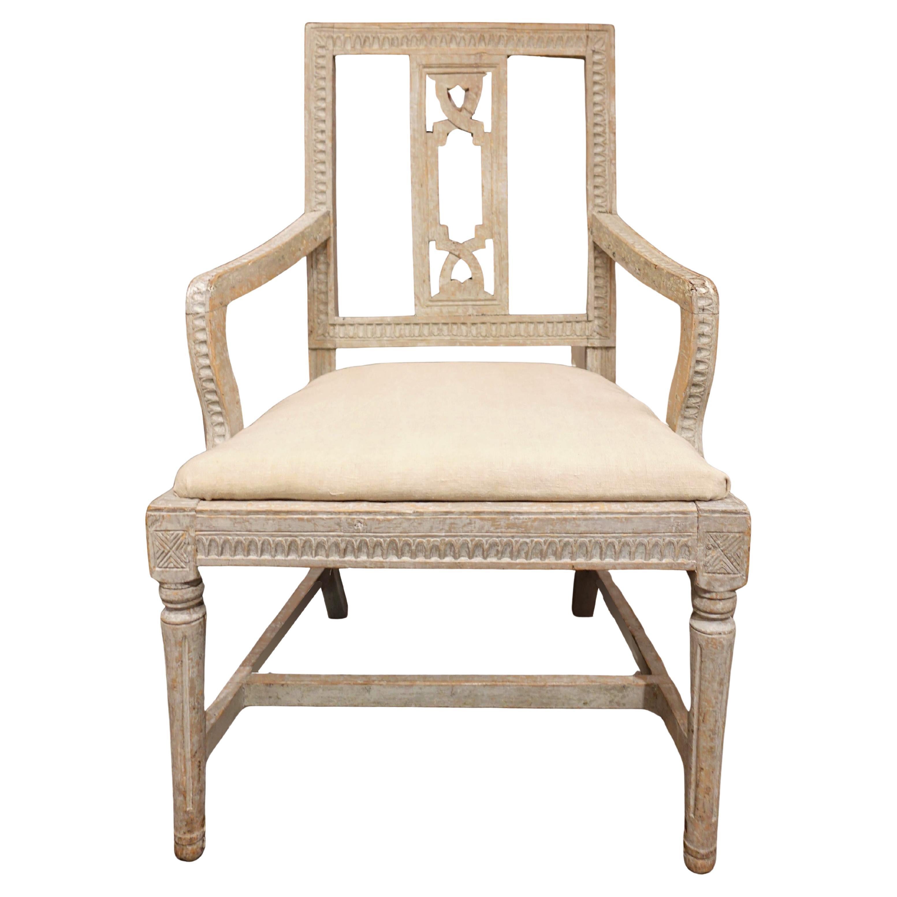 Antique 19th century Swedish Gustavian Accent Chair