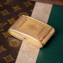 Antique 19th Century Swiss 18K Solid Gold Snuff Box, Geneva c.1840