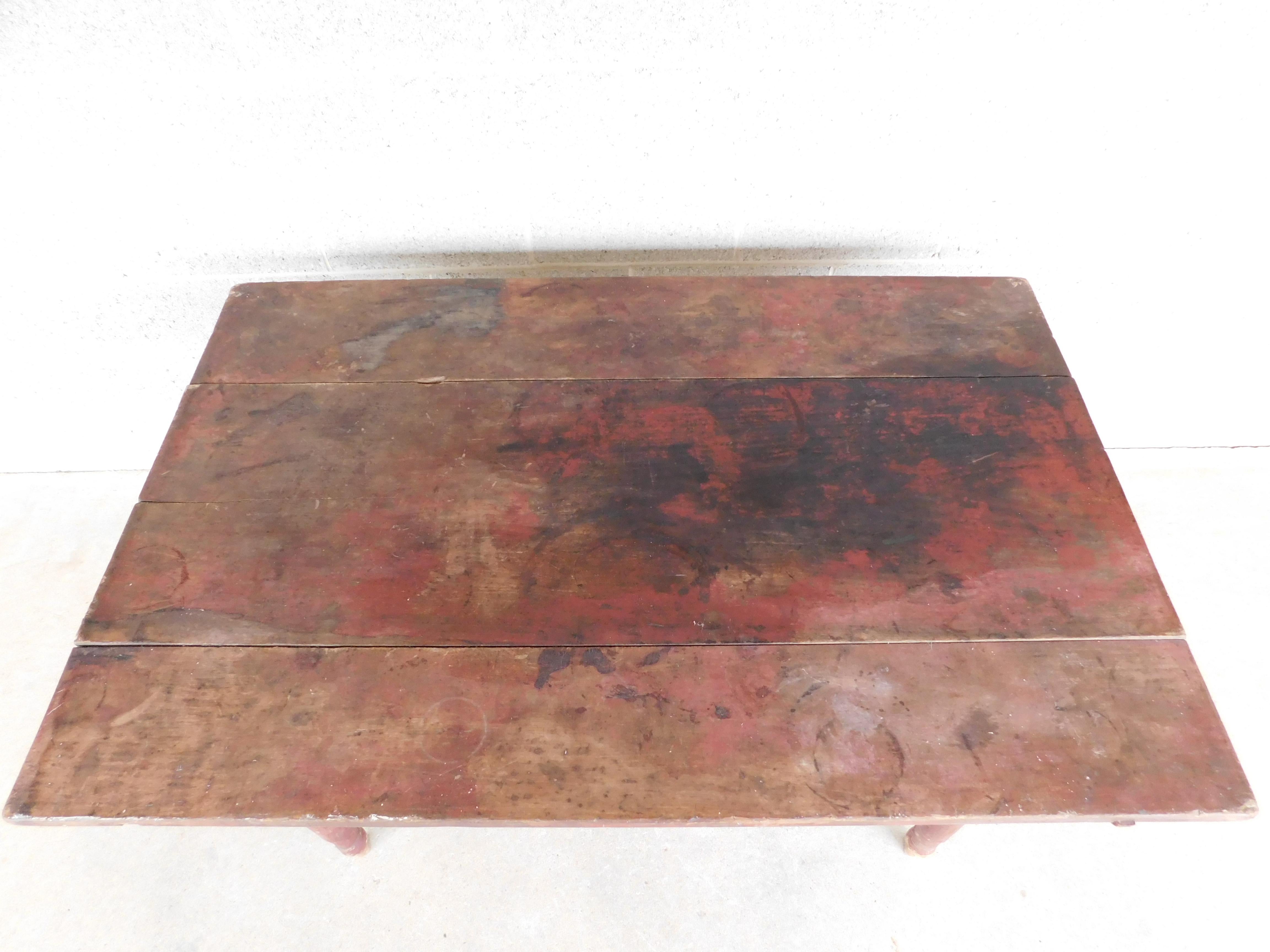 Antique 19th Century Tavern Work Dining Table For Sale 10