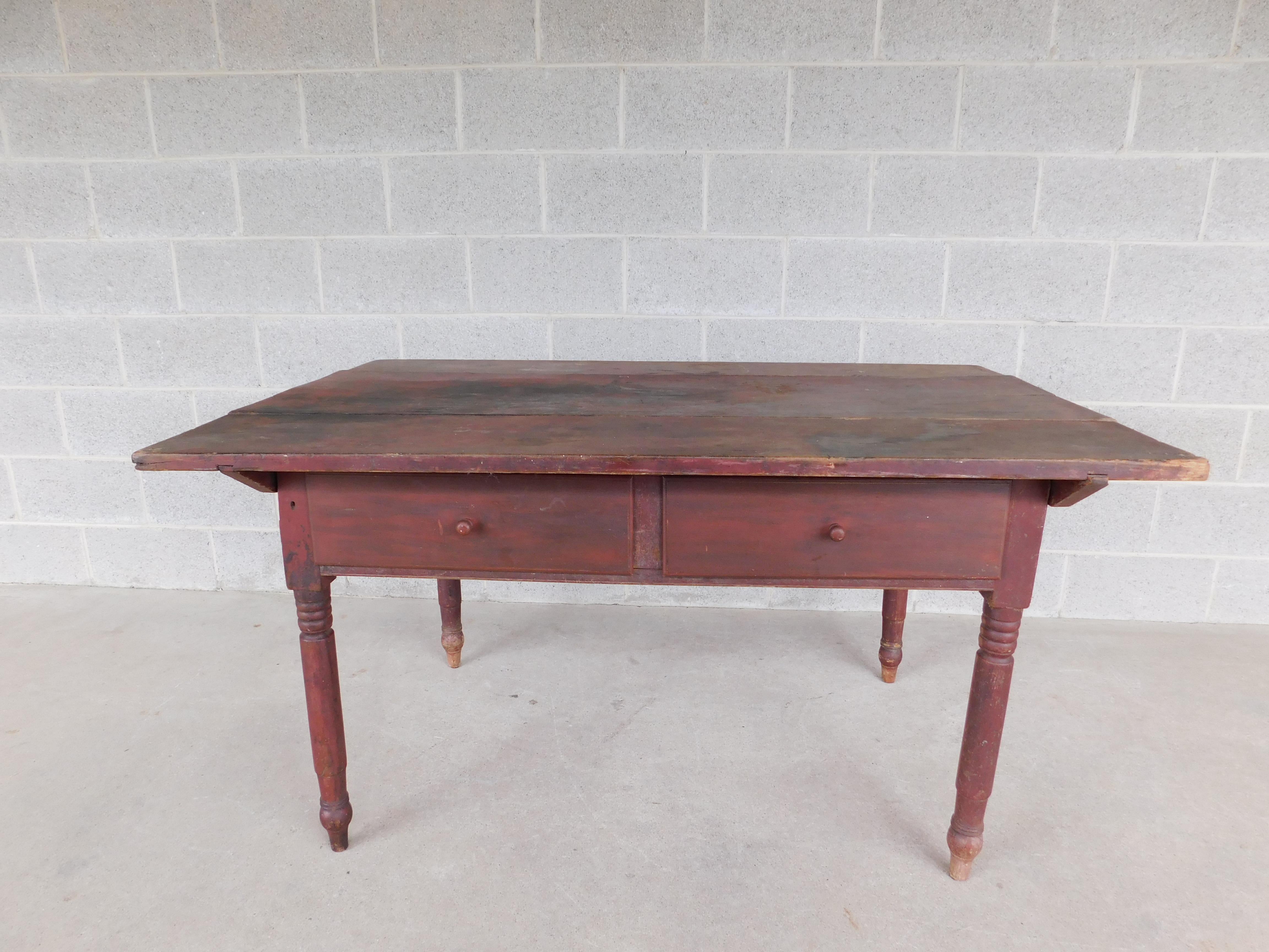 Hand-Crafted Antique 19th Century Tavern Work Dining Table For Sale