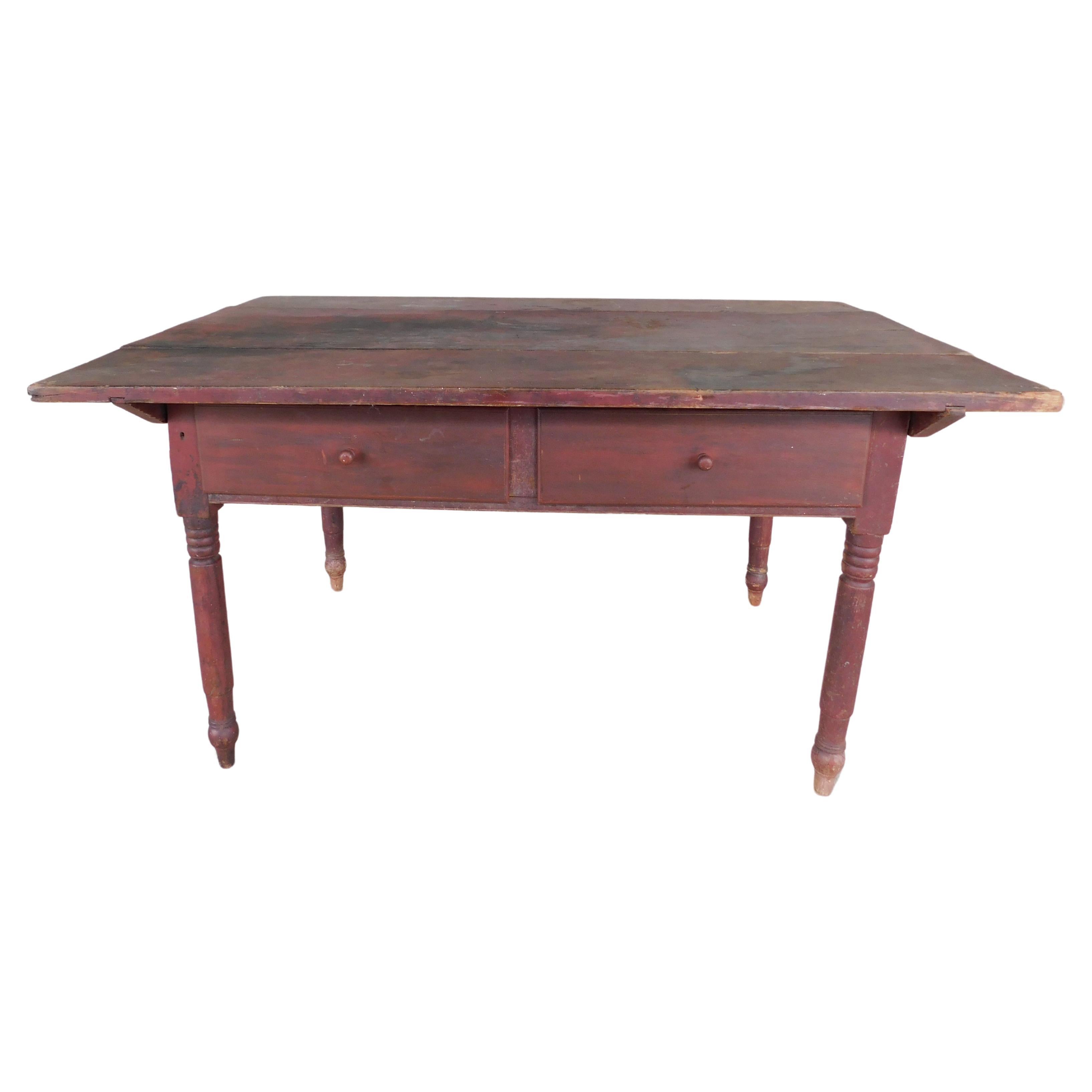 Antique 19th Century Tavern Work Dining Table For Sale