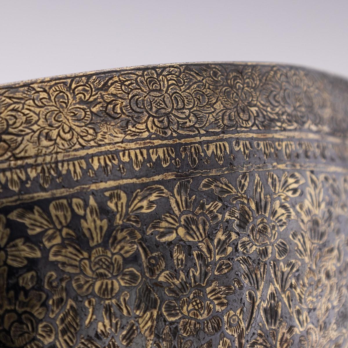 Antique 19th Century Thai Solid Silver-Gilt Niello Enamel Bowl, Siam c.1800 For Sale 8