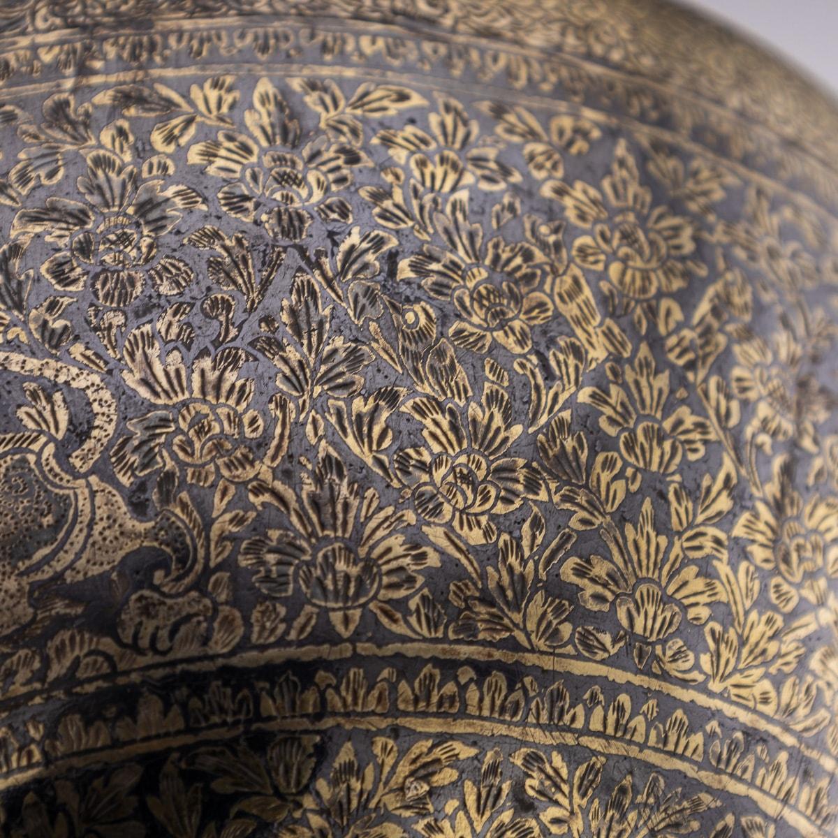 Antique 19th Century Thai Solid Silver-Gilt Niello Enamel Bowl, Siam c.1800 For Sale 10