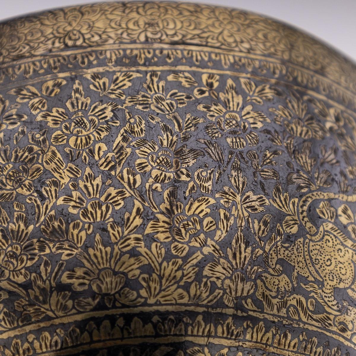 Antique 19th Century Thai Solid Silver-Gilt Niello Enamel Bowl, Siam c.1800 For Sale 11