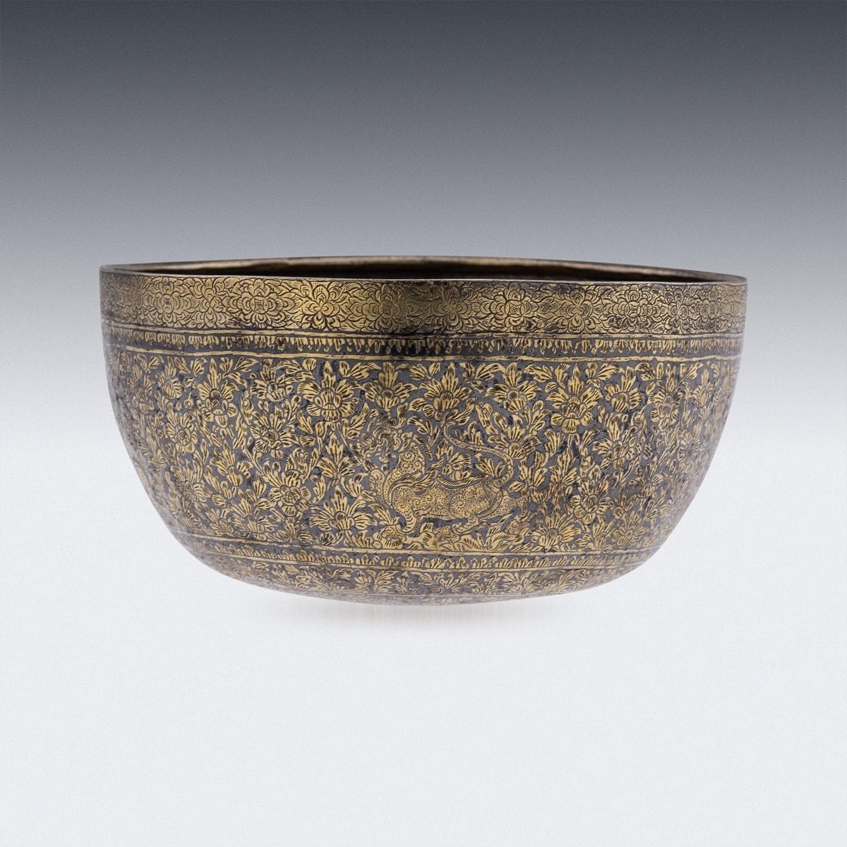Antique 19th Century Thai Solid Silver-Gilt Niello Enamel Bowl, Siam c.1800 In Good Condition For Sale In Royal Tunbridge Wells, Kent