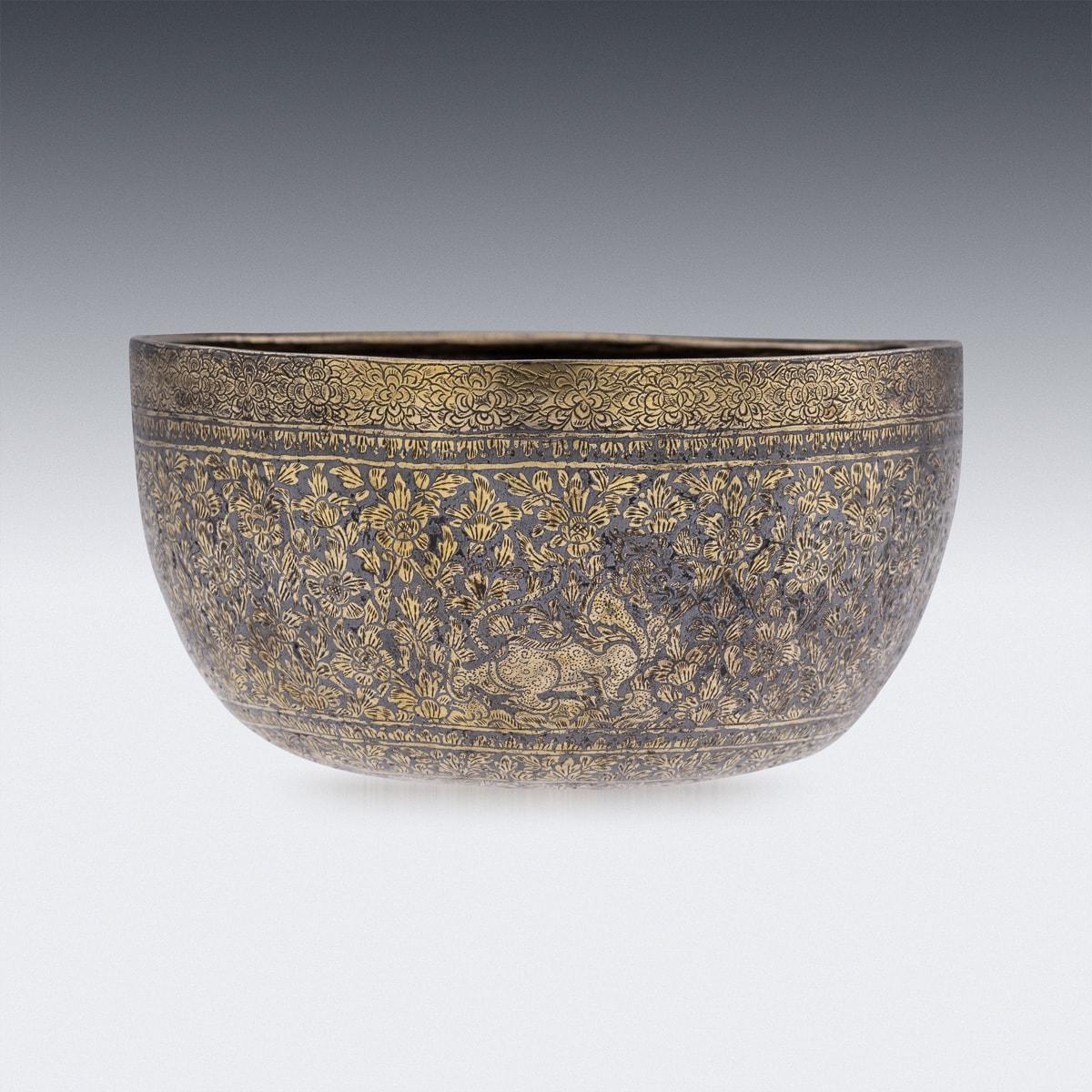Antique 19th Century Thai Solid Silver-Gilt Niello Enamel Bowl, Siam c.1800 For Sale 1