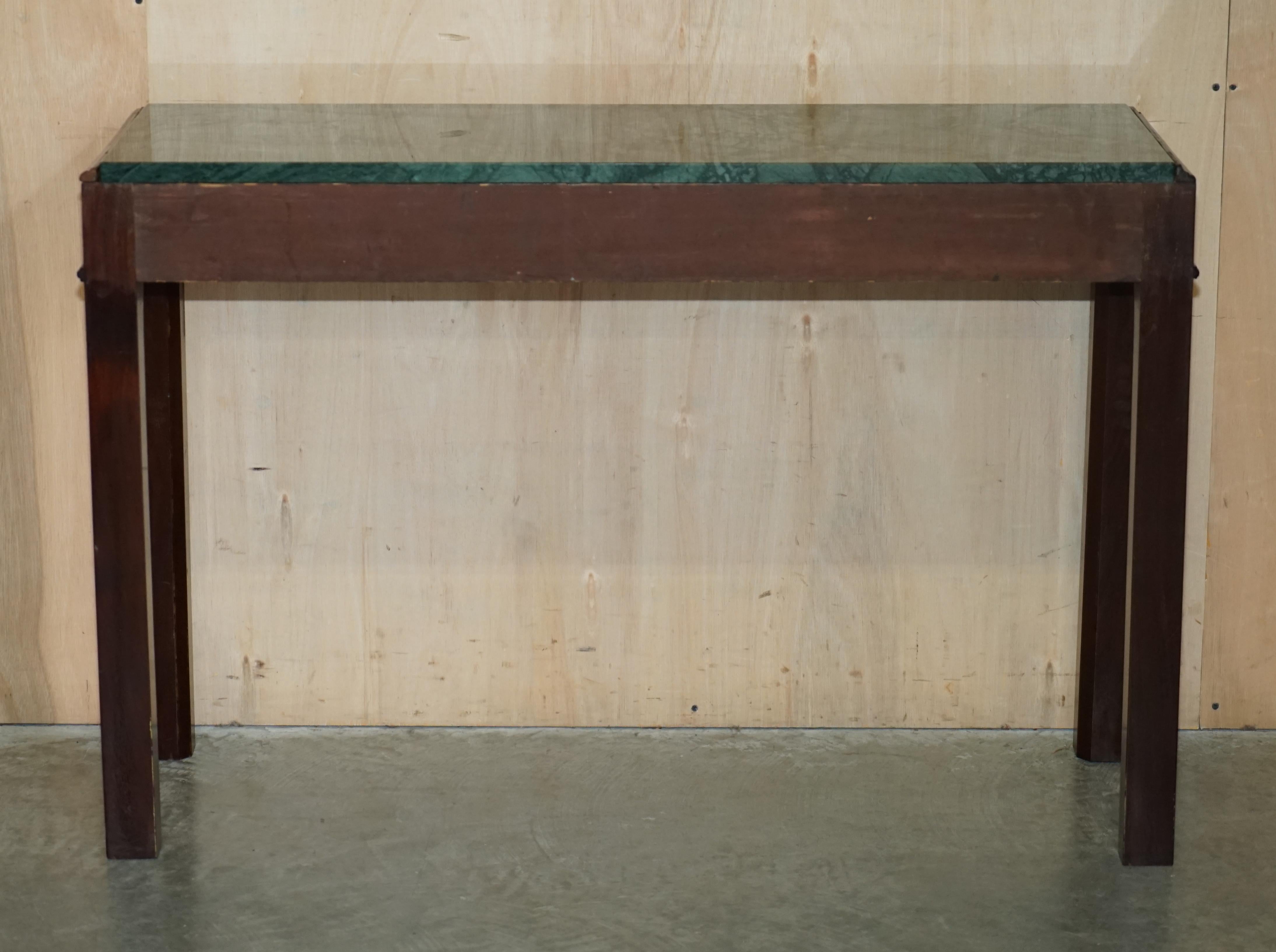 Antique 19th Century Thomas Chippendale Style Green Marble Top Console Table 7