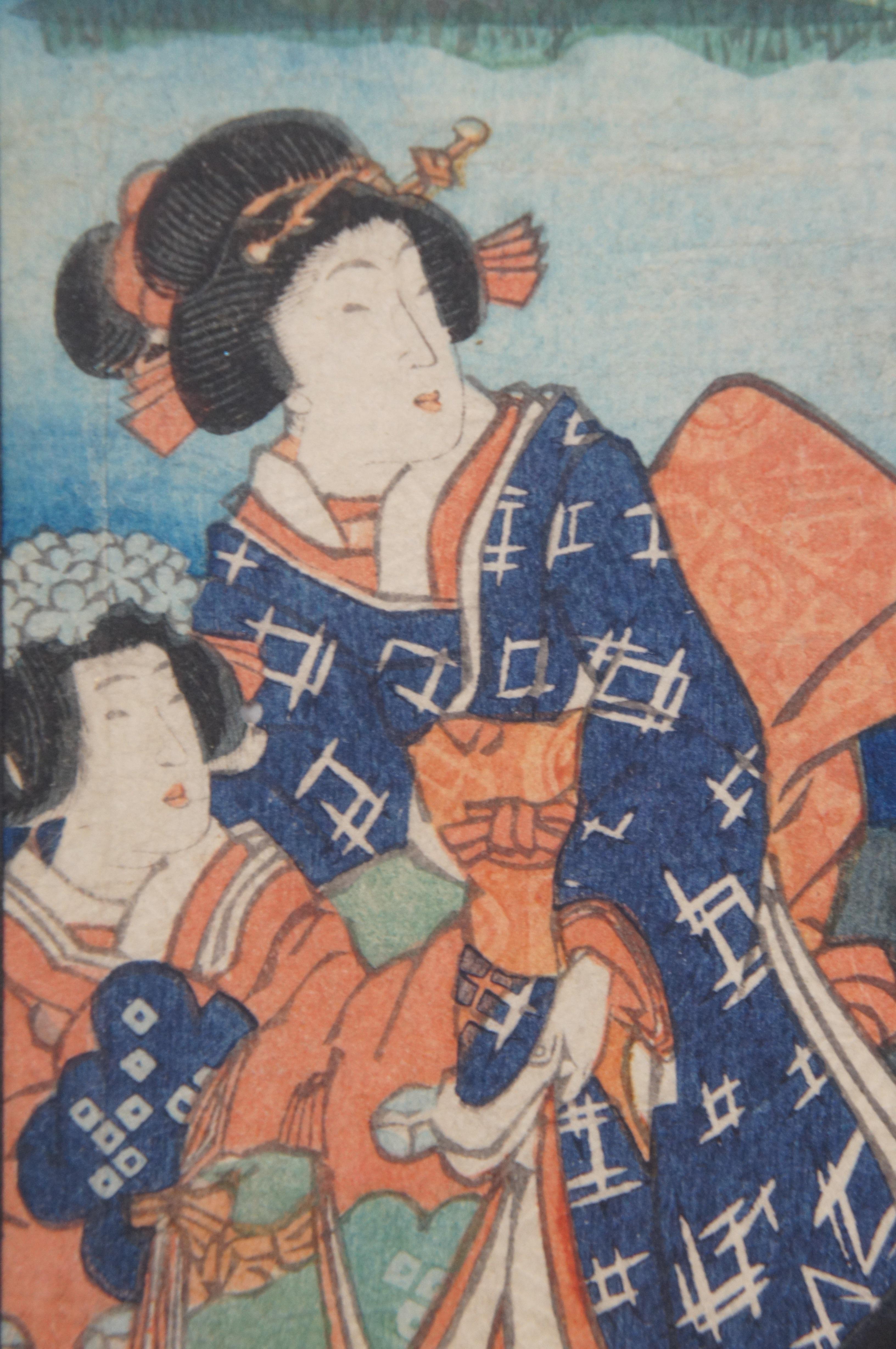 Antique 19th Century Toyohara Kunichika Japanese Edo Woodblock Print 6